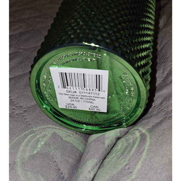 Starbucks Studded 2023 Tumbler with Straw, Green Metallic 24 Fl Oz New - Picture 7 of 8